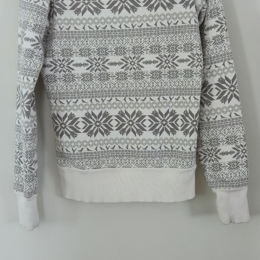 Edc Medium Nordic Hoodie Grey White Pattern Pullover Soft Cotton Blend Casual - Picture 9 of 14